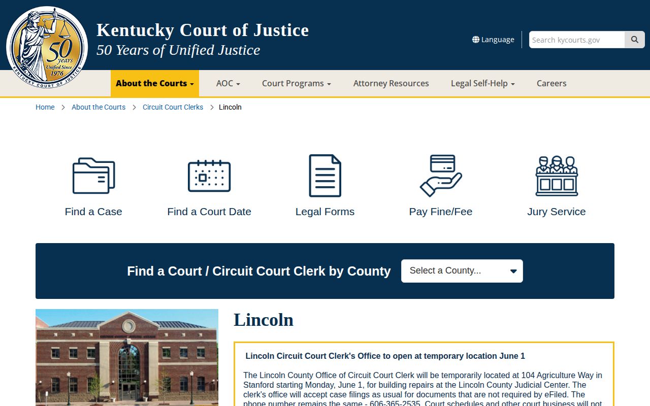 Lincoln County clerk location and release-record office hours