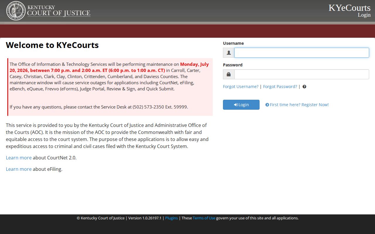 CourtNet account boundary for Lincoln County release case records